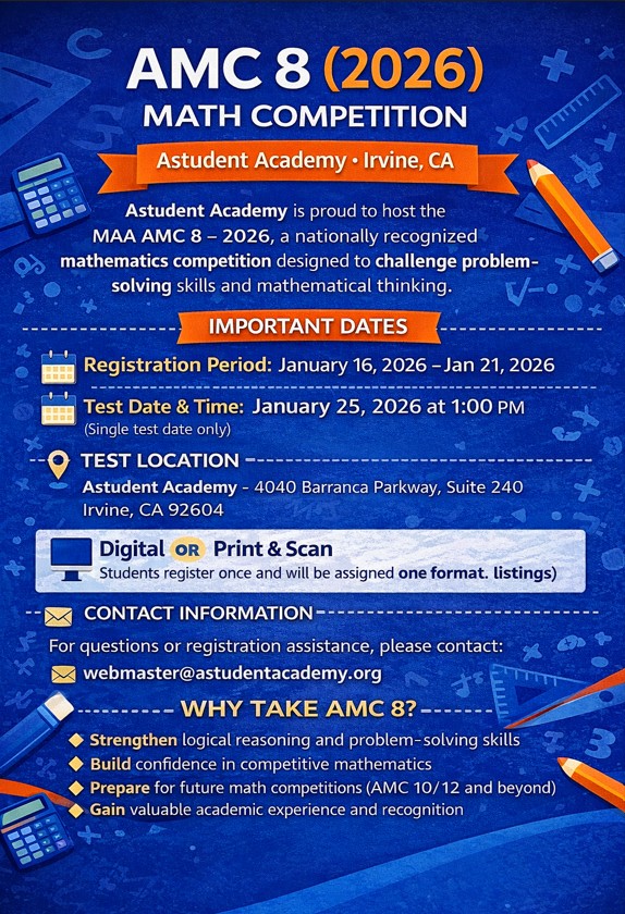 AMC 8 (2026) Registration Now Open — Astudent Academy (Irvine)